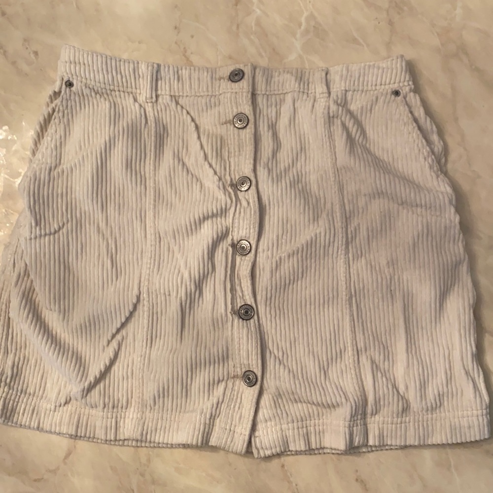 Corduroy button down skirt with pockets